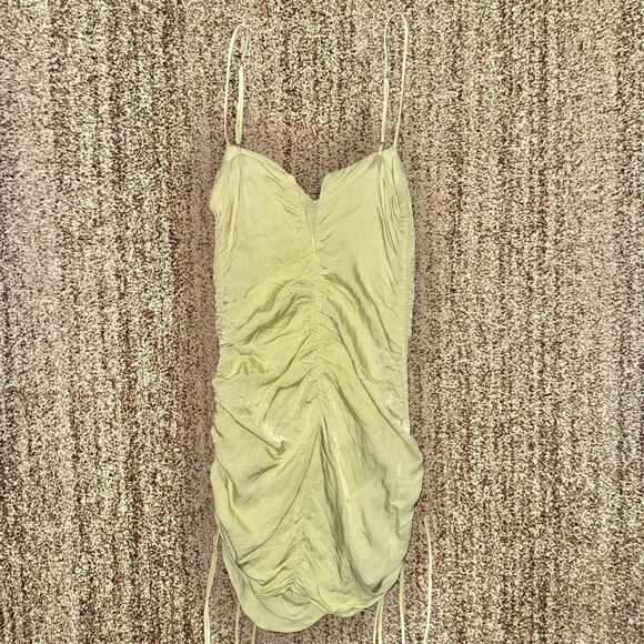 ZARA Women's Green Spaghetti Strap Dress Size Small - Picture 8 of 9